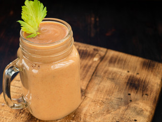 Pumpkin smoothie with celery leaves