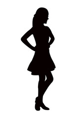  a girl body silhouette vector