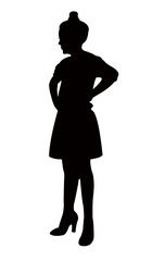  a girl body silhouette vector