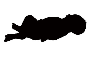 a baby seleeping body silhouette vector