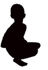 boy sitting body silhouette vector