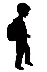 student boy body silhouette vector