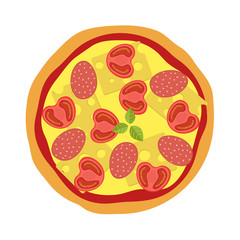 Pizza menu concept. Flat style food. Vector illustration.