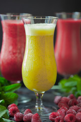 Different fruit smoothies