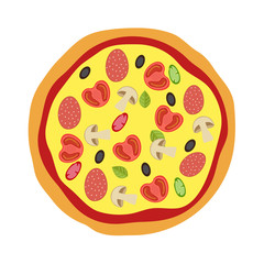 Pizza menu concept. Flat style food. Vector illustration.