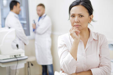 Fototapeta premium Mature Asian woman at the hospital