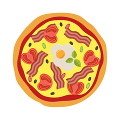 Pizza menu concept. Flat style food. Vector illustration.