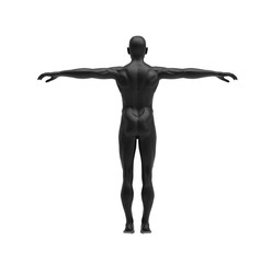 Human Black Body on isolated white, 3D Rendering