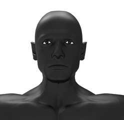 Human Black Body on isolated white, 3D Rendering