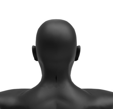 Human Black Body on isolated white, 3D Rendering