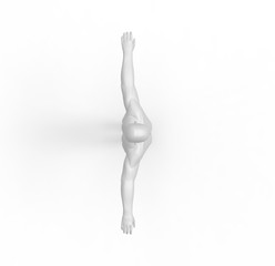 Human Man White  Body 3D Rendering