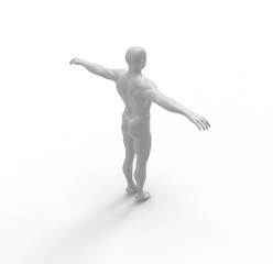 Human Man White  Body 3D Rendering