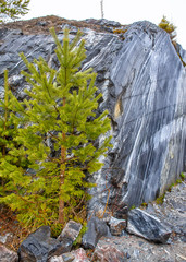 Ruskeala mountain Park is an area where marble canyons with emerald water