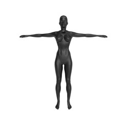 Human Black Body on isolated white, 3D Rendering