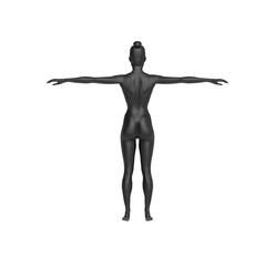 Human Black Body on isolated white, 3D Rendering