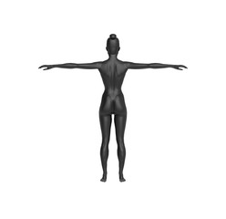 Human Black Body on isolated white, 3D Rendering