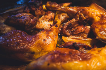  Delicious homemade chicken made at home, seen from close up