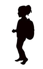 a student girl body silhouette vector
