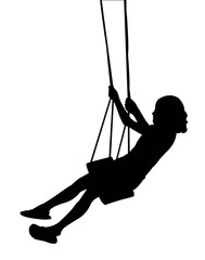 a girl swinging ailhouette vector