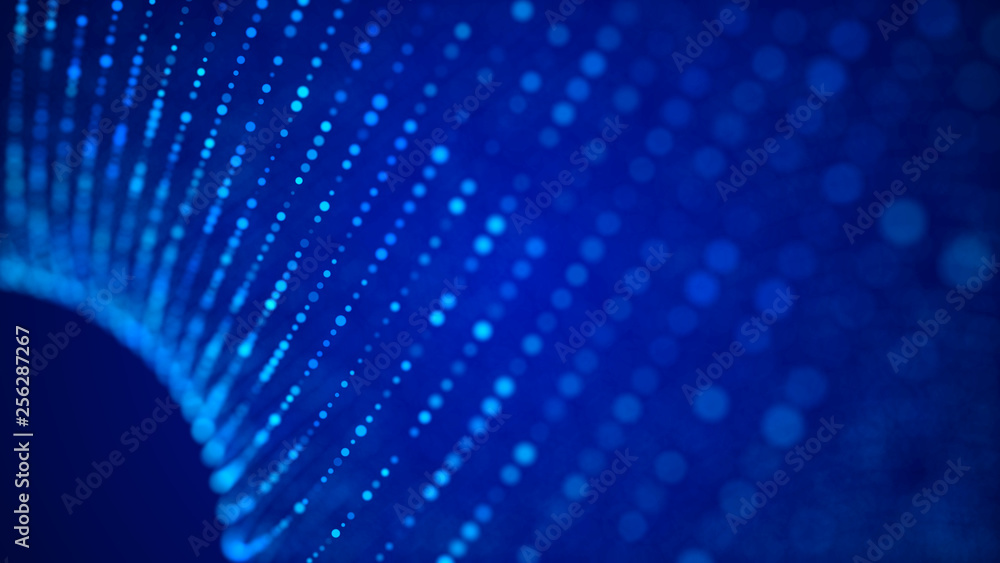 Poster Digital technology background. Computer code. 3d rendering.