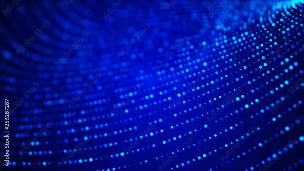Poster Digital technology background. Computer code. 3d rendering.