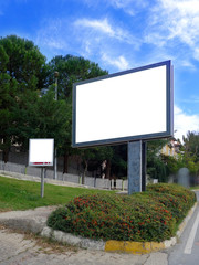 free white billboard advertising writing