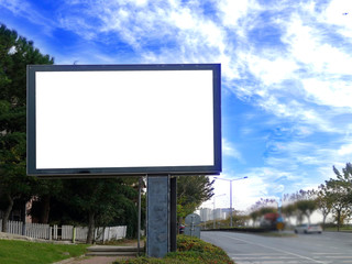 free white billboard advertising writing