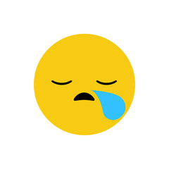 Cute Sleeping Emoticon on White Background. Isolated Vector Illustration