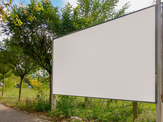Blank Billboard - White Advertising Ready