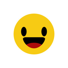Isolated yellow smiling face with the upper white teeth icon