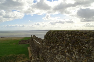 Cloudy skies over Scarborough Castle, North Yorkshire, England, UK