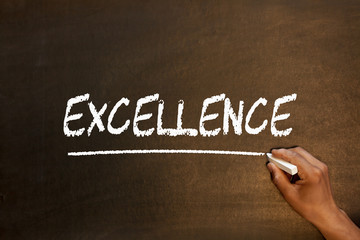 Excellence handwriting on blackboard