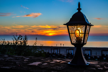 Lamp at sunset