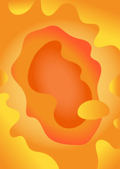 Abstract fluid shapes orange background