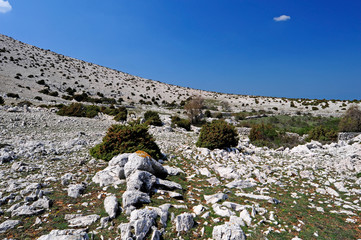Karstlandschaft des Obzova, Insel Krk, Kroatien