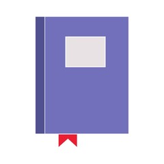 Bookmark is violet on a white background