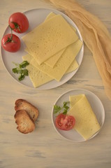 breakfast  with cheese and vegetables