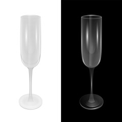 Champagne glasses, look good on a light and dark background, realistic champagne glasses, vector illustration