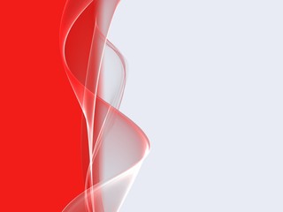 Red and white abstract wavy template background
