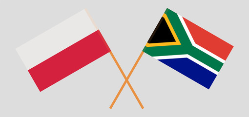 RSA and Poland. The South African and Polish flags. Official colors. Correct proportion. Vector