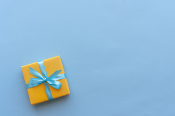  Beautiful gift box  on blue background