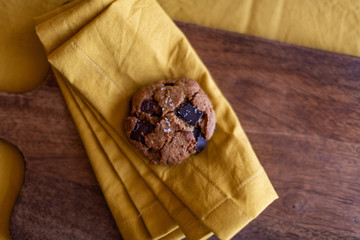 paleo chocolate chunk tahini cookie. salty cookie.
