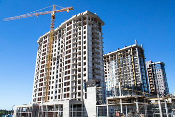 Apartment building construction site