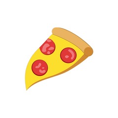 pizza with sausage on a white background