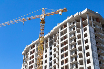 Fototapeta premium Apartment building construction site
