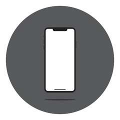 Empty screen. Smartphone with reflection and shadow. Vector illustration. Flat design of new technologies.