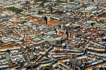Aerial photo, view of city centre with old town, Munich, Upper Bavaria, Bavaria, Germany, Europe