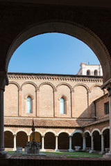 Cloister of San Romano in the cathedral museum of Ferrara, Italy