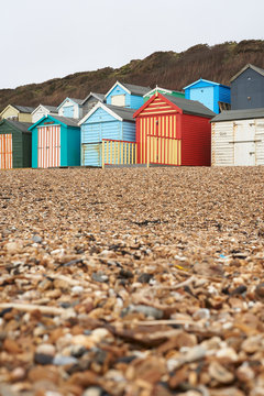 United Kingdom, Milford on Sea, beach in winter