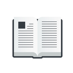 Vector open book icon in a flat style isolated on white background.